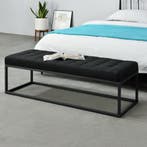 [pro.tec] Halbank bankje stof 120x40x38 cm zwart, Verzenden, Nieuw