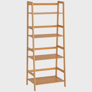 HOMCOM Bamboe Boekenkast 4 Niveaus - Stijlvolle Ladderplank, Verzenden, Nieuw