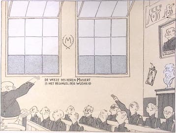 Mussert en de NSB in het onderwijs op spotprent (Lithos), Verzenden