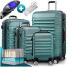 Reiskoffers Groen 4-delig ABS met gratis accessoires, Sieraden, Tassen en Uiterlijk, Koffers, Verzenden, Nieuw