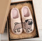 Mopshond (Pug) Pantoffels | Pluche Gevoerd | Maat 36 tot 45, Verzenden, Nieuw, Pantoffels of Sloffen