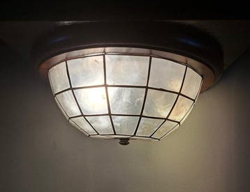 Plafondlamp - Parelmoer, Messing - Mahonie - Capiz Shell