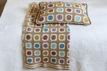 Haakpatroon Edelsteen Deken & Kussen met granny squares -, Ophalen of Verzenden, Nieuw