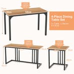 LIVSK 4-delige Eettafelset - Ruime Tafel - Comfortabele Bank, Verzenden, Nieuw