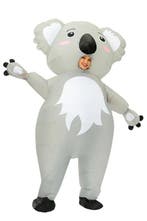KIMU® Opblaas Kostuum Koala Opblaasbaar Pak Koalapak Mascott, Carnaval, Nieuw, Overige maten, Ophalen of Verzenden