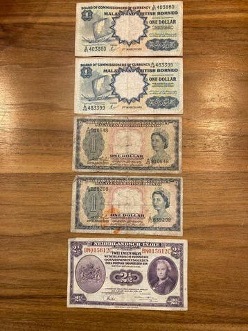 Malaya en Brits Borneo, Nederlands-Indië. - 4 x 1 Dollar, 1