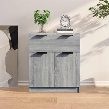 vidaXL Dressoir 60x30x70 cm bewerkt hout grijs sonoma eiken, Huis en Inrichting, Kasten | Dressoirs, Verzenden, Nieuw, 50 tot 100 cm
