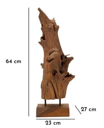 AKAR SCULPTUUR TEAK CM 23X27X64, Ophalen of Verzenden, Nieuw
