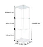 Glazen Vitrinekast met LED – 3 Lagen, 125×42×36 cm, Verzenden, Nieuw