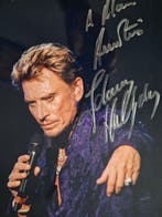 Attri. Daniel Angeli (1943) - Johnny Hallyday, Hand Signed,, Nieuw