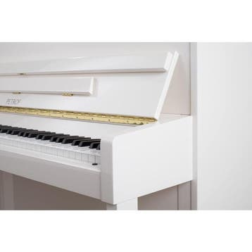 Petrof P 125 M1 PWH messing piano, Nieuw, Wit, Piano