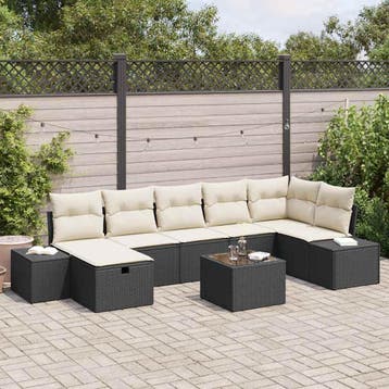 vidaXL Bankstel 8 st poly rattan, Verzenden, Nieuw, Rotan, 8 zitplaatsen