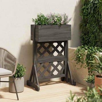 vidaXL Verticale Tuin Trellis Grijs 48 x 30 x 70,5 cm, Tuin en Terras, Bloembakken en Plantenbakken, Verzenden, Nieuw, Minder dan 60 cm