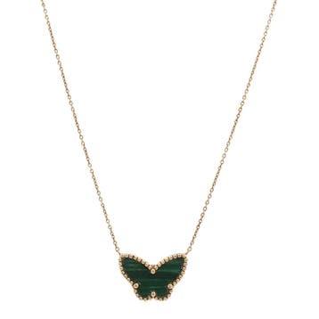 Gouden choker met malachiet vlinder 14 karaat, Verzenden, Zo goed als nieuw, Goud, Met hanger