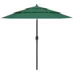 Aluminium parasol groen 2.5m | Laatste Stuk!, Nieuw, Waterdicht, Stokparasol, 2 tot 3 meter