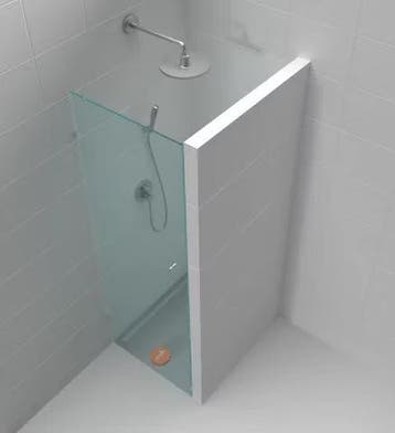 Douchedeur 80 x 200 cm helder glas / chroom met deurknop, Ophalen of Verzenden, Nieuw, Chroom, Bad