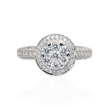 Ring - 18 karaat Witgoud - 1.81ct. tw. Diamant (Natuurlijk), Nieuw