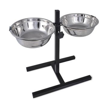 vidaXL Verstelbare dubbele honden / katten voederbak (2 x, Verzenden, Nieuw