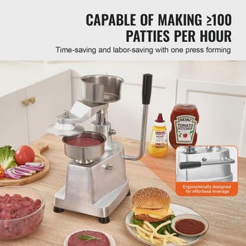 Professionele Burger Patty Maker - 100mm Roestvrij Staal Ham, Verzenden, Nieuw