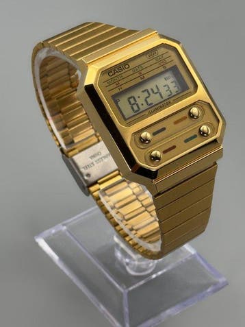 Casio A100WE – Iconic Vintage Digital Watch – Gold Tone –, Nieuw
