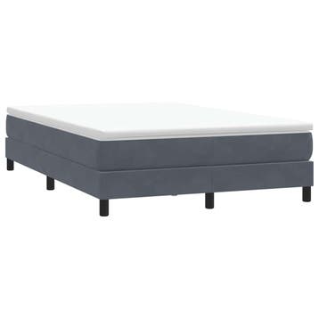vidaXL Boxspring zonder matras fluweel donkergrijs 160x210, Verzenden, Nieuw, Tweepersoons, Stof