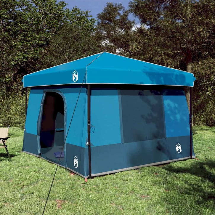 vidaXL Camping Tent Set met dak met opslag 2 pcs Blauw, Caravans en Kamperen, Tenten, Nieuw, Verzenden