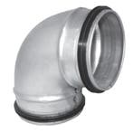 Korte bocht 90º met afdichtingsrubber - geperst - Ø 100mm, Verzenden, Nieuw