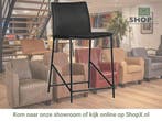 Leren barkruk laag Favor - Granada Black (zwart) - poten, Huis en Inrichting, Barkrukken, 60 tot 90 cm, Nieuw, Leer, Ophalen of Verzenden