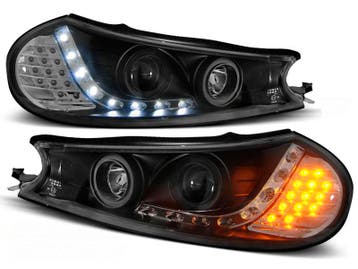 Koplampen Ford Mondeo 96-00 LED Devil Eyes DRL look zwart, Auto-onderdelen, Ophalen of Verzenden, Nieuw