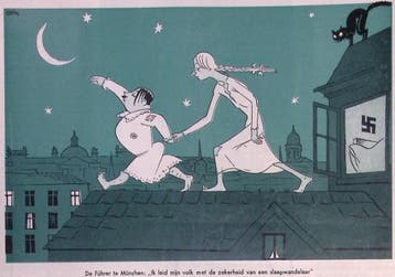 Slaapwandelende Hitler op spotprent (lijst optie, Lithos), Verzenden
