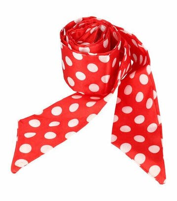 Haarband Haarsjaaltje 180cm - Stippen Patroon - Wit Rood, Nieuw