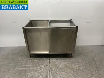 RVS Onderkast Kast 2 Schuifdeuren 117,5 x 63 x 87 cm Horeca, Ophalen of Verzenden, Gebruikt