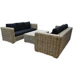 Nissah 2,5-zits bank loungeset 3-delig rotan, Tuin en Terras, Ophalen of Verzenden, Nieuw