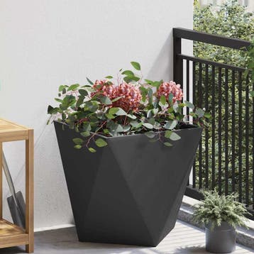 vidaXL Plantenbak Zwart 50 x 50 x 50 cm Staal, Verzenden, Minder dan 60 cm, Nieuw, Metaal