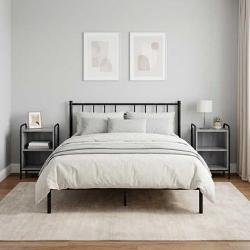 vidaXL Nachtkastje 2 st Grijs Sonoma 40 x 30 x 60 cm Bewerkt, Huis en Inrichting, Minder dan 45 cm, Verzenden, Nieuw, 55 tot 70 cm
