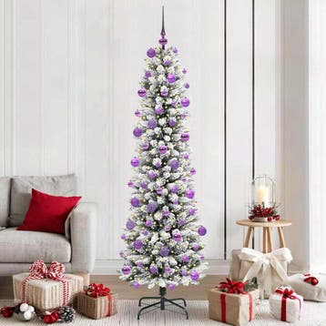 vidaXL Kunstkerstboom Wit 210 cm PVC en Metaal en Plastic, Verzenden, Nieuw