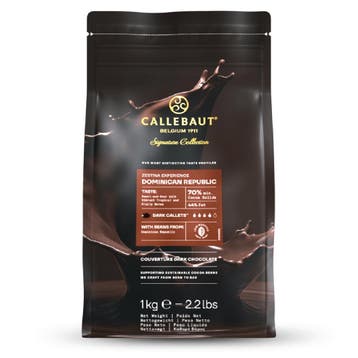 Callebaut Chocolade Callets Puur Dominicaanse Rep (70%) 1kg, Verzenden, Nieuw