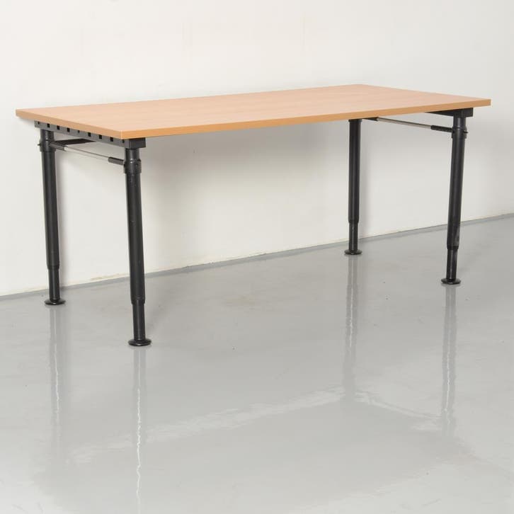 Gispen bureau, beuken blad, 160 x 80 cm, hoogte instelbaar, Huis en Inrichting, Bureaus, Ophalen of Verzenden