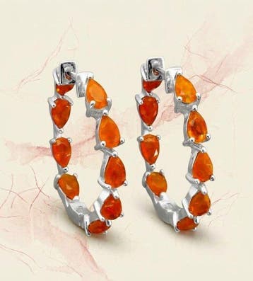Zonder minimumprijs - Oorbellen Zilver - 5.40ct. tw. Opaal, Sieraden, Tassen en Uiterlijk, Nieuw