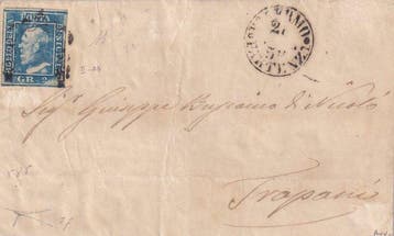Italiaanse oude staten - Sicilië - 1859 Brief van Palermo, Gestempeld