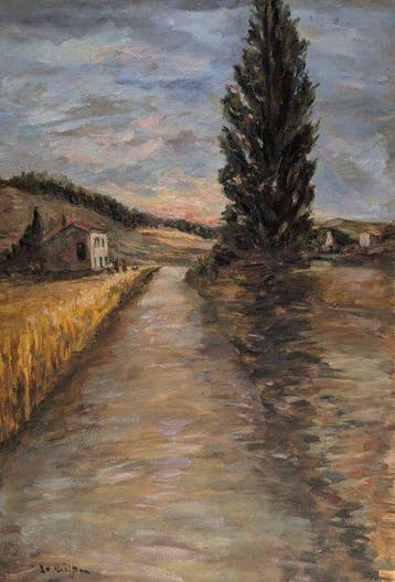 Lucienne de Meiffren(1895-1995) - Le canal dans les champs, Antiek en Kunst