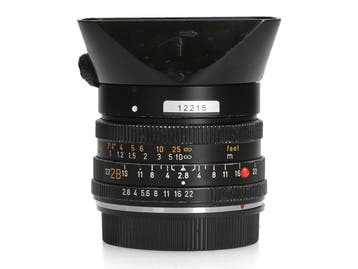 Leica 28mm f/2.8 Elmarit-R (11204) - 1 jaar garantie, Ophalen of Verzenden, Zo goed als nieuw, Leica