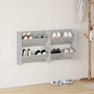 vidaXL Wandschoenenkasten 2 st 60x18x60 cm spaanplaat, Verzenden, Nieuw