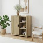 Commode Lukkodso 82x75x30 cm eikenkleurig middellicht [en.ca, Huis en Inrichting, Kasten | Dressoirs, Verzenden, Nieuw