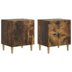 vidaXL Nachtkastje 2 pcs Gerookt eiken 43 x 34,5 x 50 cm, Huis en Inrichting, Slaapkamer | Nachtkastjes, Minder dan 45 cm, Verzenden