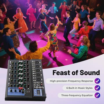 Professionele 7-Kanaals Audio Mixer voor DJ's, Live Studio &, Muziek en Instrumenten, Dj-sets en Draaitafels, Verzenden, Nieuw
