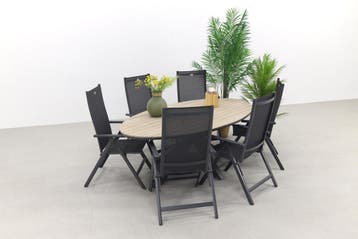 Hartman Napoli verstelbaar/GI Edison 220x115 cm. - ovale, Tuin en Terras, Verzenden, Nieuw, Overige materialen, Tuinset