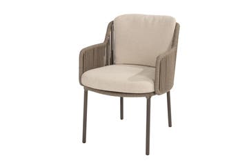 4 Seasons Bernini dining tuinstoel - platinum (1 stuk), Tuin en Terras, Tuinstoelen, Verzenden, Nieuw, Overige materialen