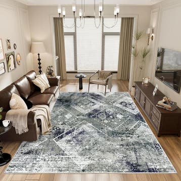 Antislip Vloerkleed Blauw | 200x300cm | 58% Korting, Blauw, Ophalen of Verzenden, 200 cm of meer, Vintage, Tribal