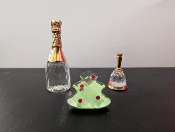 Beeld, Swarovski fonkelwijn, kerstboom, tafelbel - 4.5 cm -